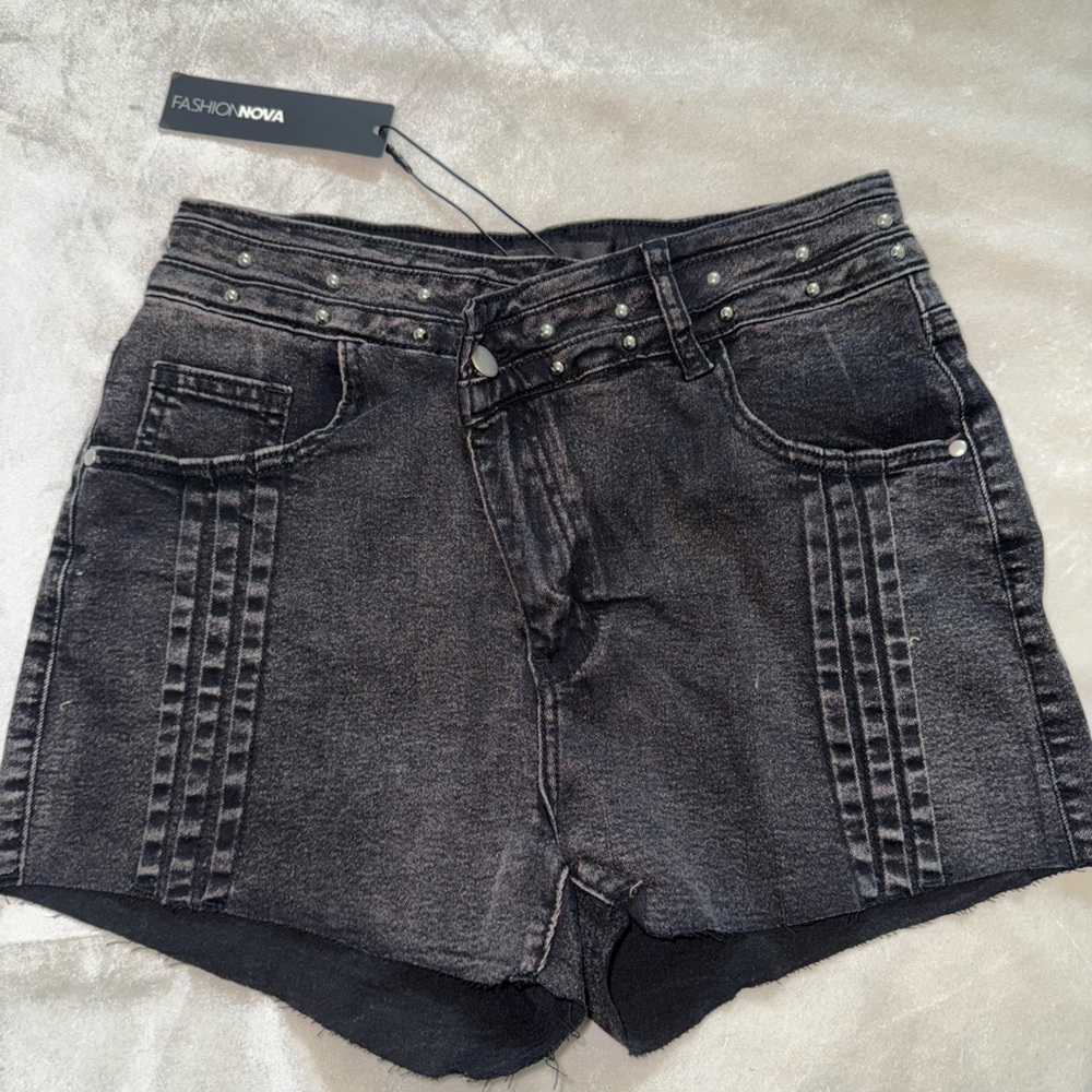 Fashion Nova Black Denim Shorts